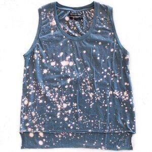 ASOS Religion Distressed Hi-Low Dyed Splatter Tank Top Teal Green Size Small